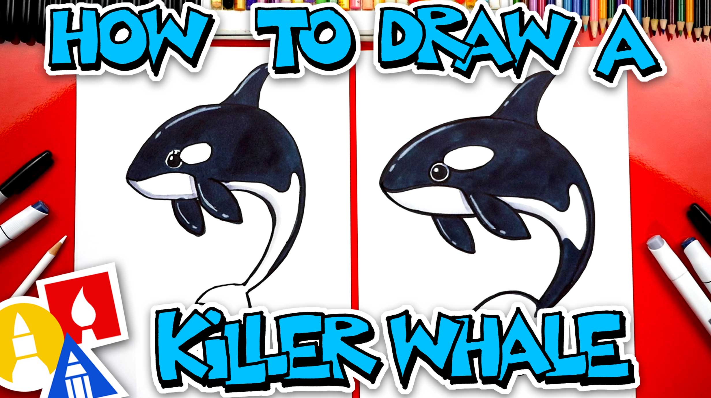 How To Draw A Killer Whale (Orca) - Art For Kids Hub -