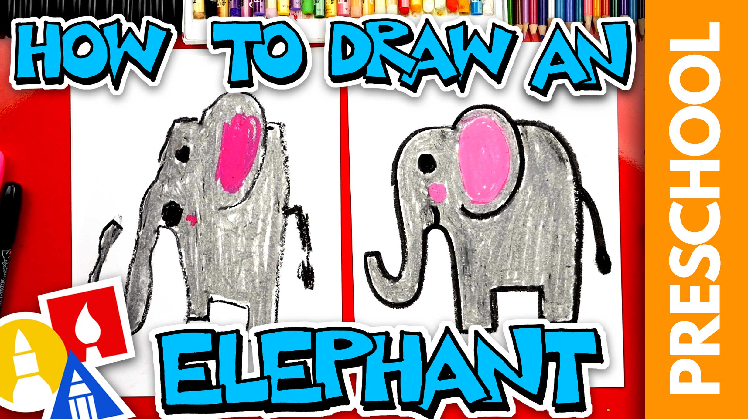 How To Draw An Elephant - Preschool - Art For Kids Hub