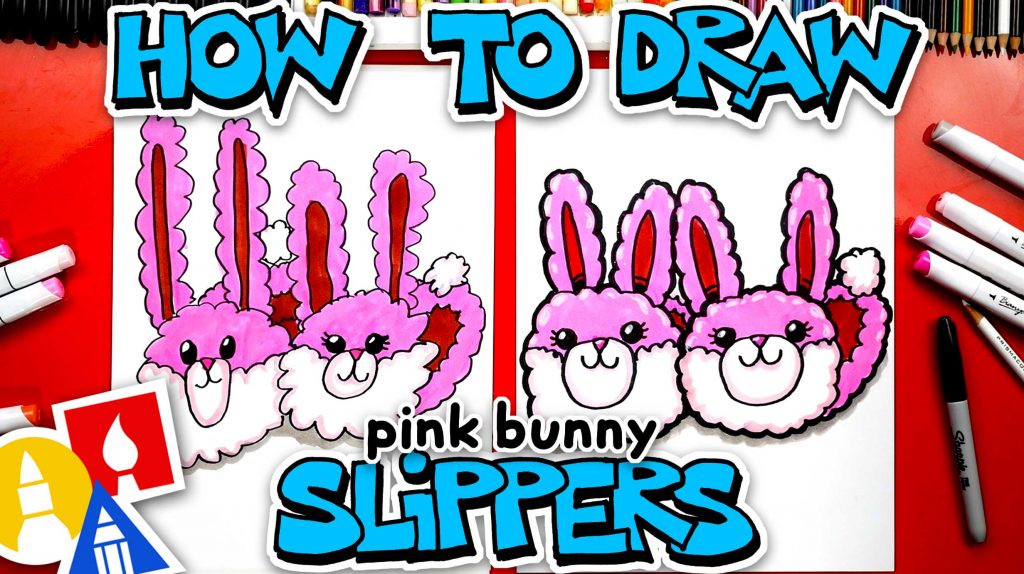 How To Draw Cute Cartoon Bunny Slippers