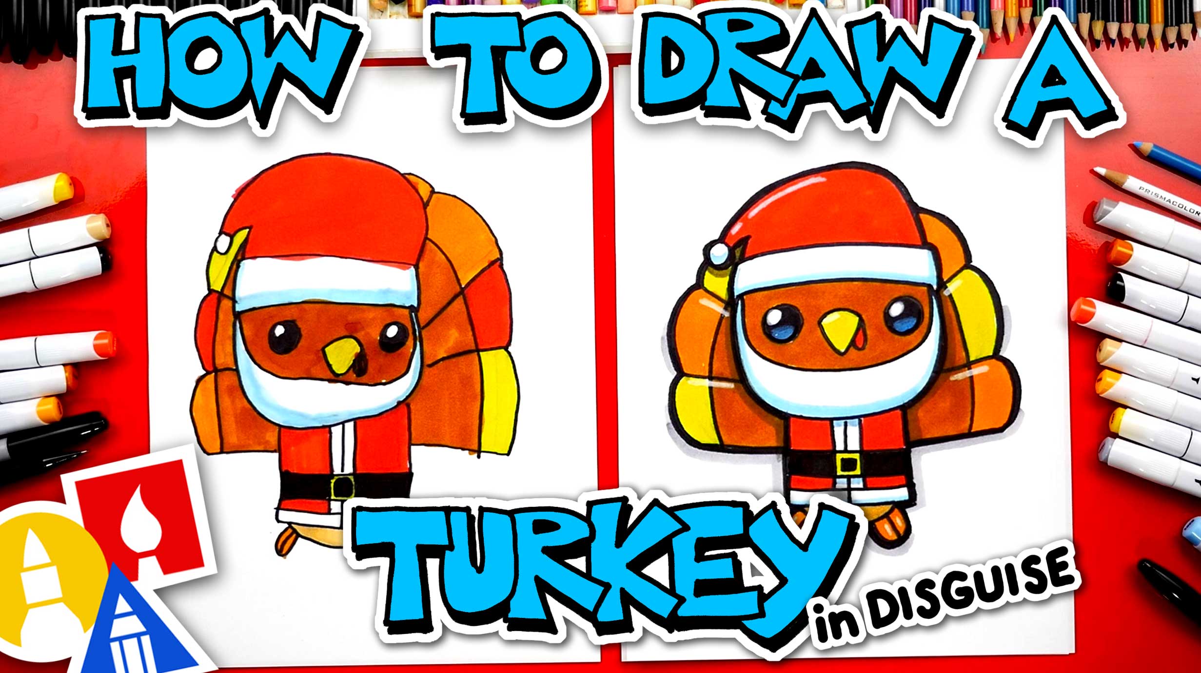 How To Draw A Funny Cartoon Turkey In Disguise - Art For Kids Hub -