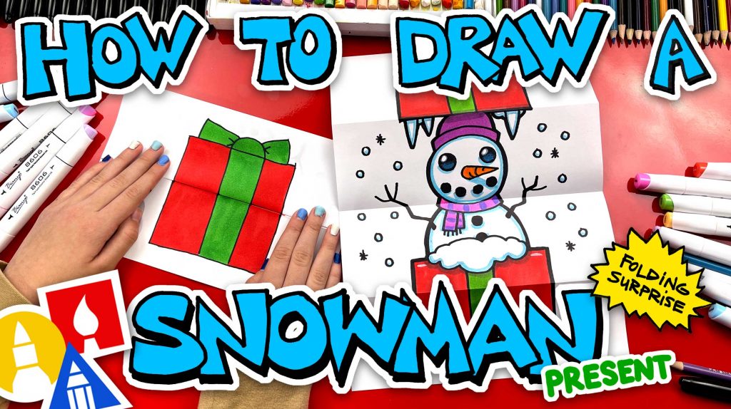 How To Draw A Snowman In A Present – Folding Surprise