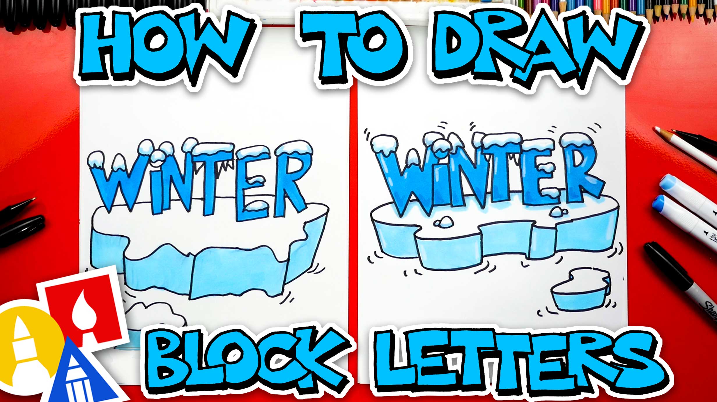 How To Draw Winter Block Letters Art For Kids Hub