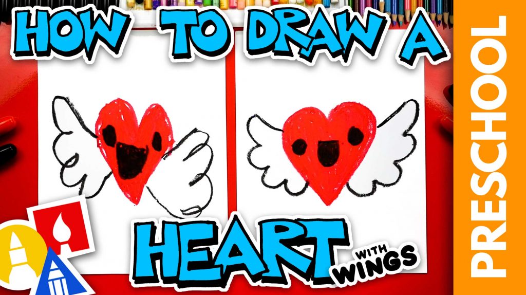 How To Draw A Heart With Wings – Preschool