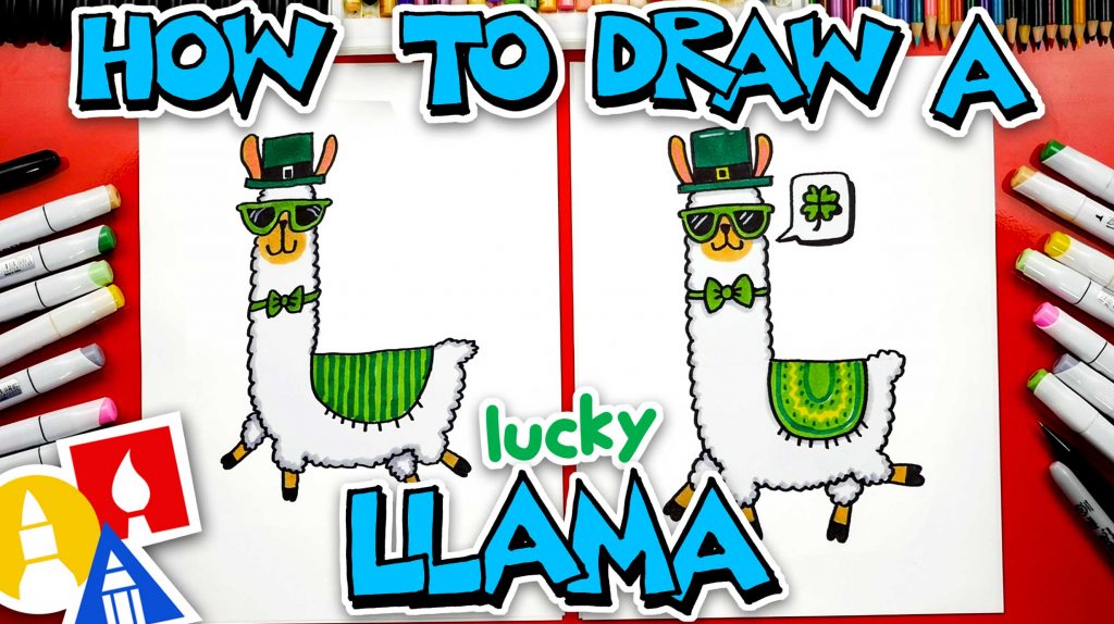 🍀 How To Draw A Lucky Llama For St. Patrick’s Day