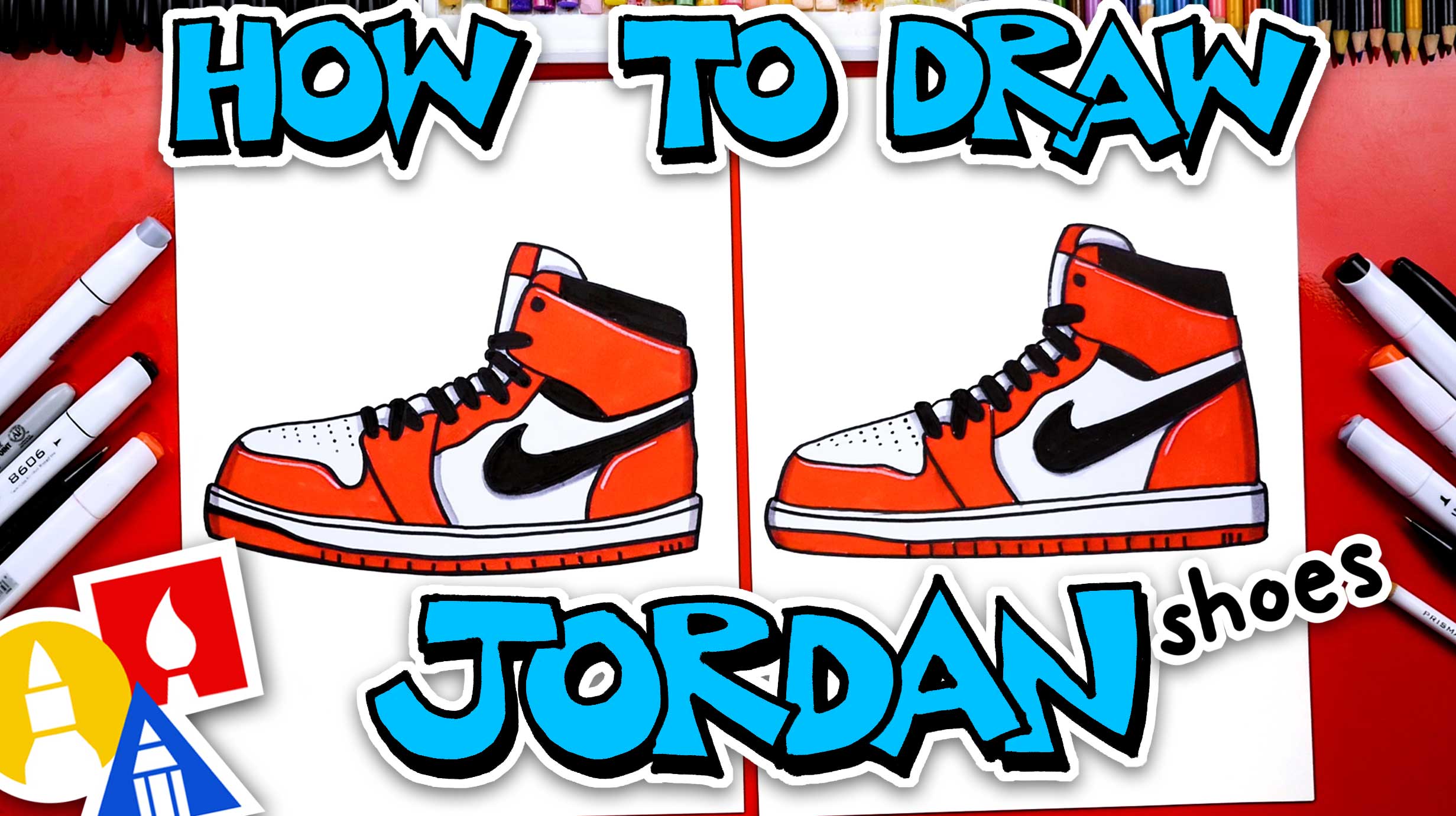 drawing of a jordan shoe