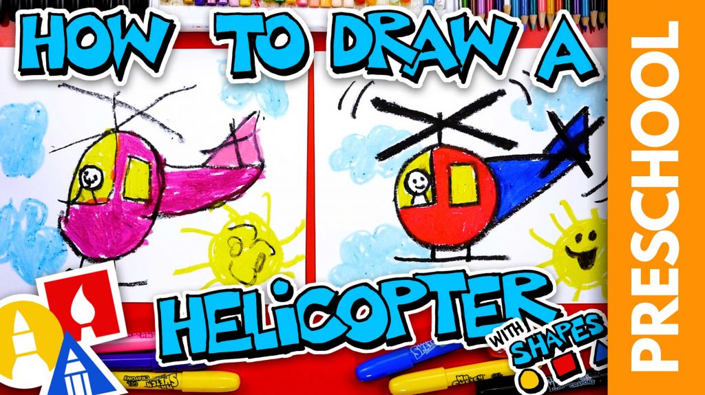 How To Draw A Helicopter With Shapes – Preschool