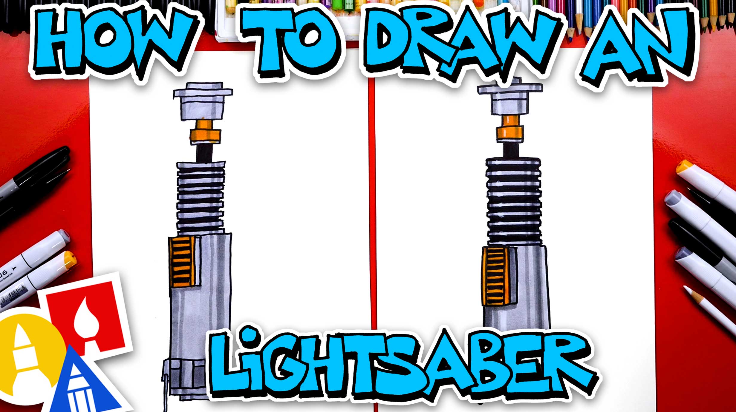 How To Draw A Lightsaber - Art For Kids Hub -
