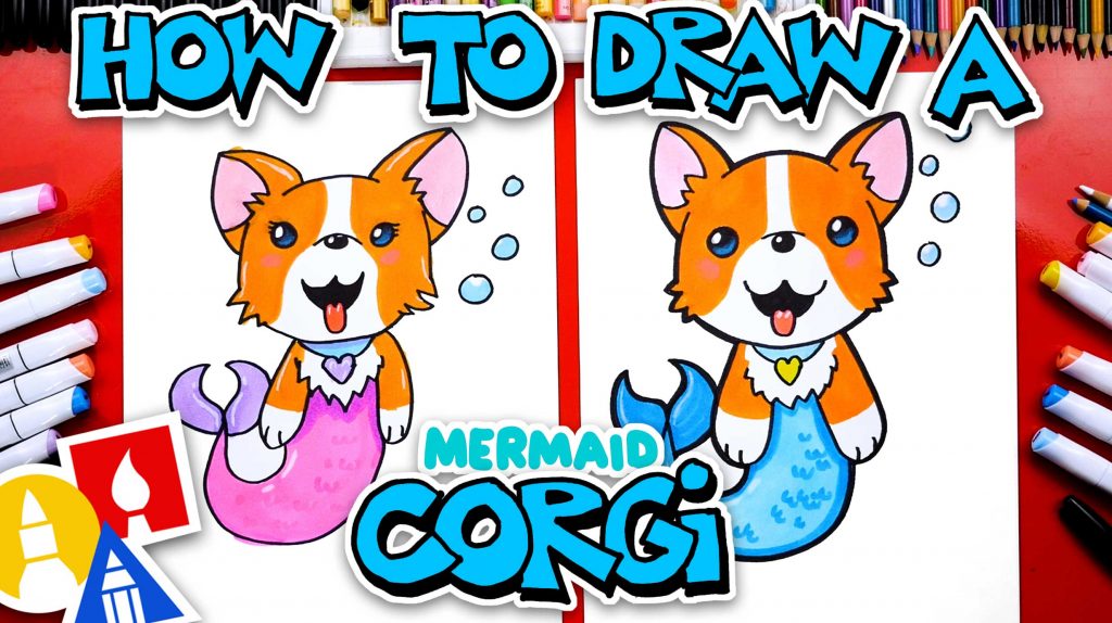 How To Draw A Mermaid Corgi
