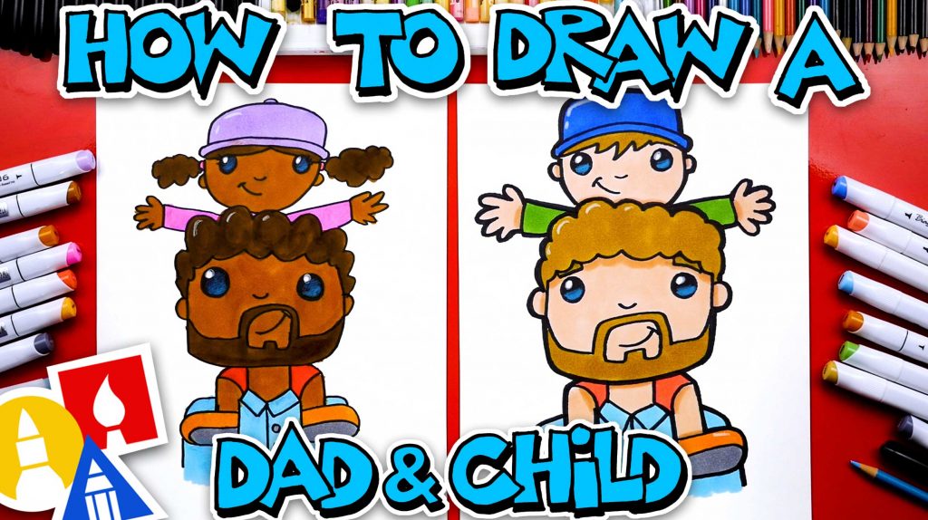 How To Draw A Child On Dad’s Shoulders