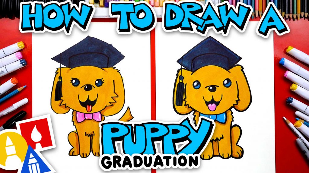 How To Draw A Graduation Puppy
