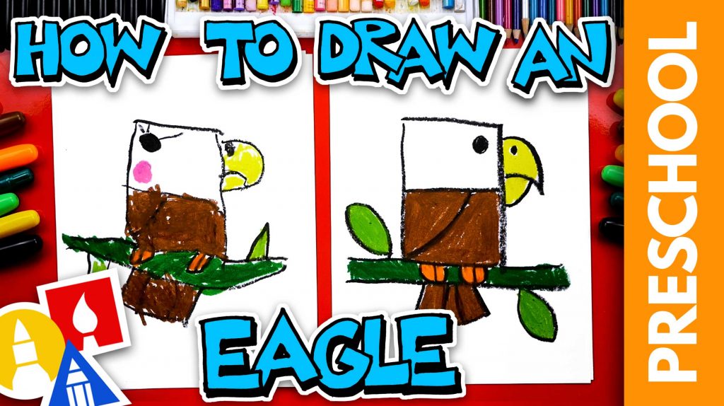 How To Draw An Eagle – Letter E – Preschool