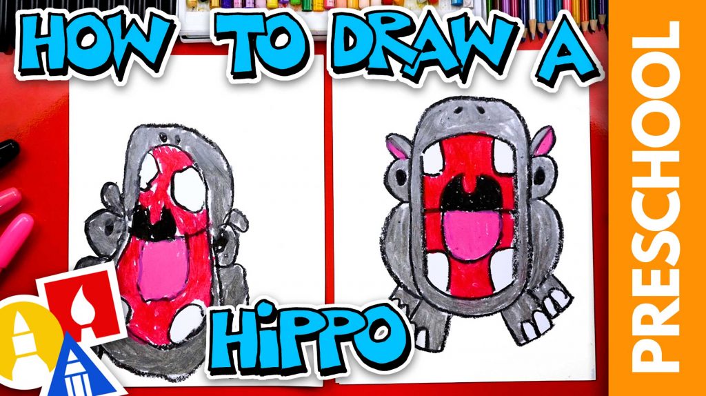 How To Draw A Hippo – Letter H – Preschool