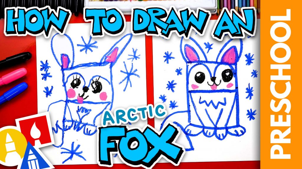 How To Draw An Arctic Fox – Letter F – Preschool
