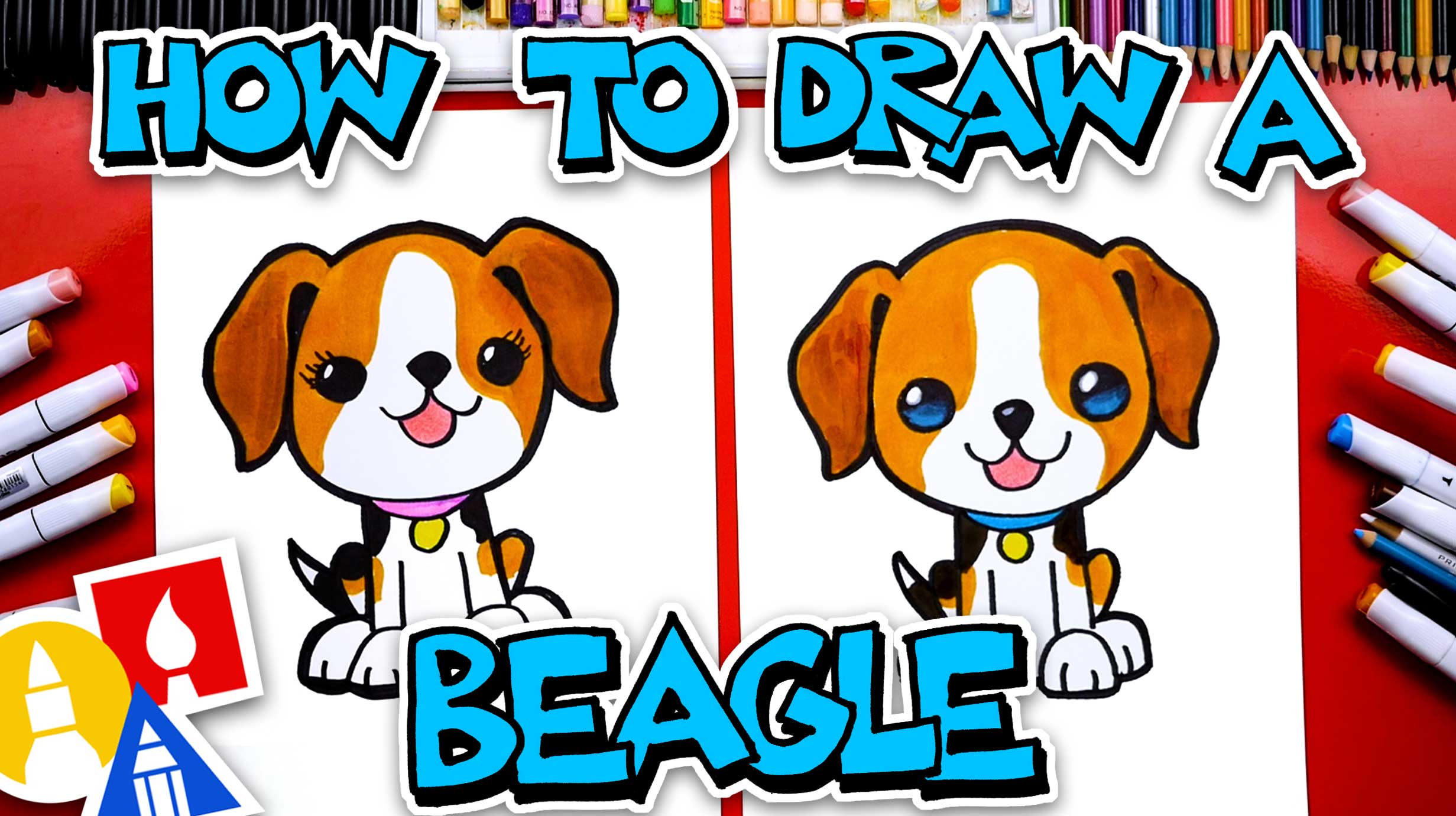 How To Draw A Cute Beagle Dog Cartoon