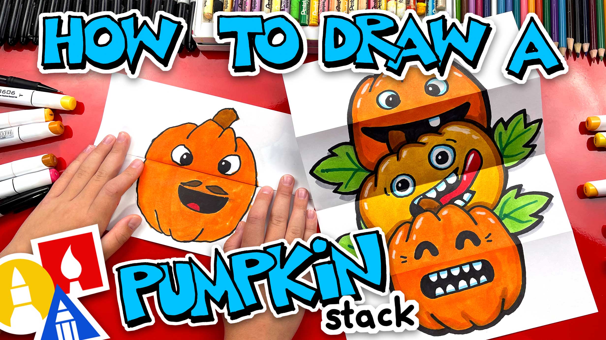 How To Draw A Funny Pumpkin Stack