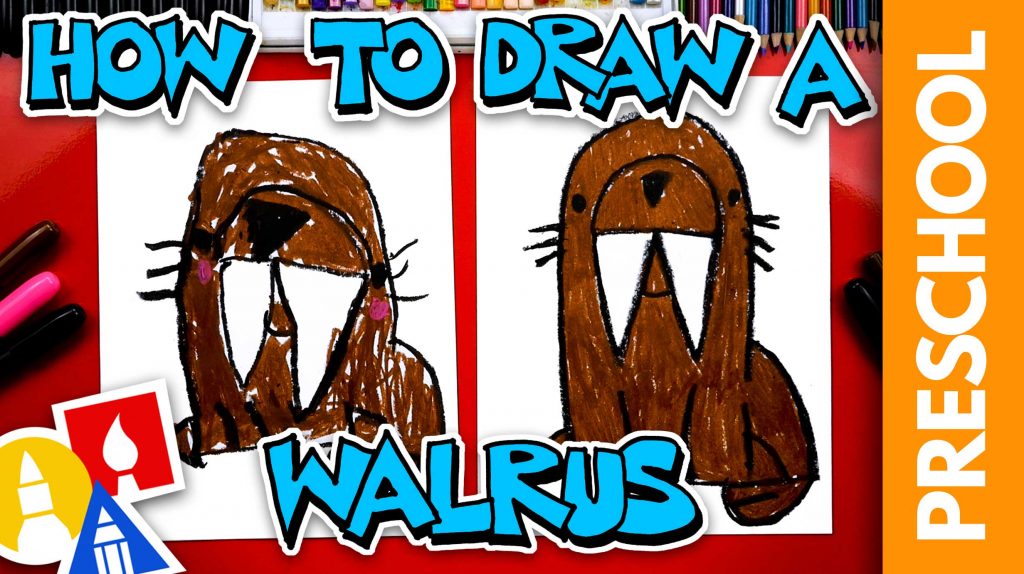 How To Draw A Walrus – Letter W – Preschool
