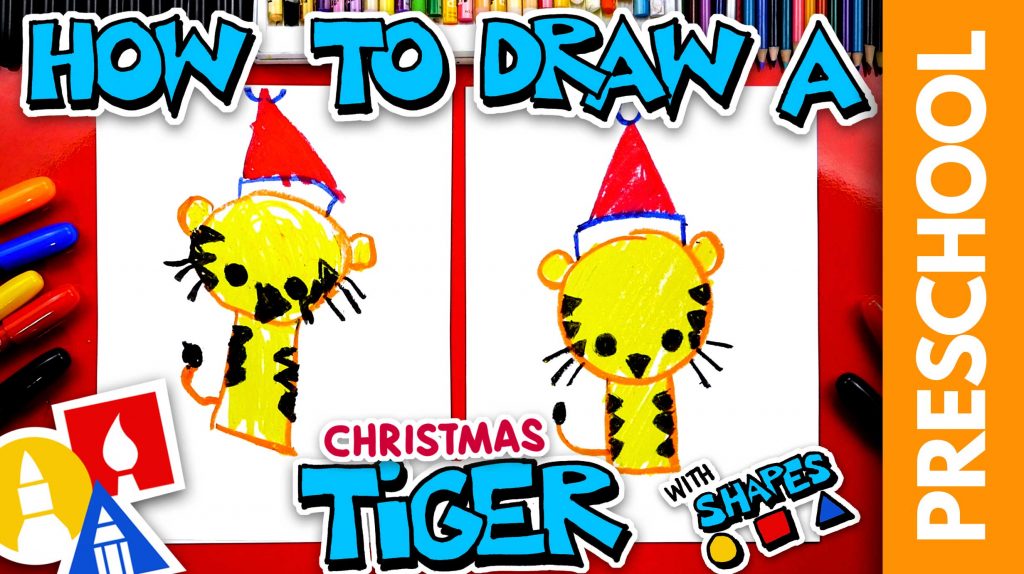How To Draw A Christmas Tiger – Preschool