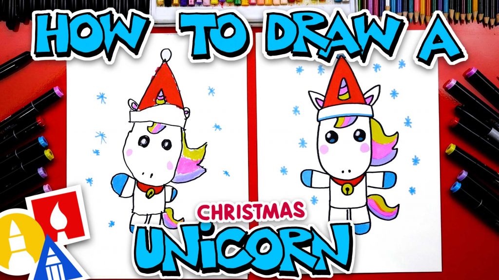 How To Draw A Cute Christmas Unicorn