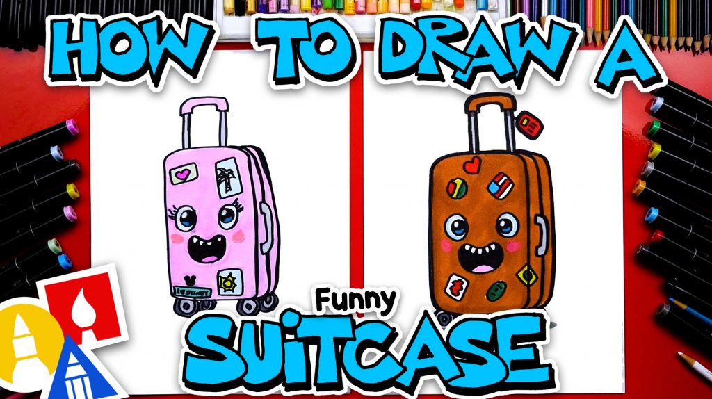 How To Draw A Funny Suitcase