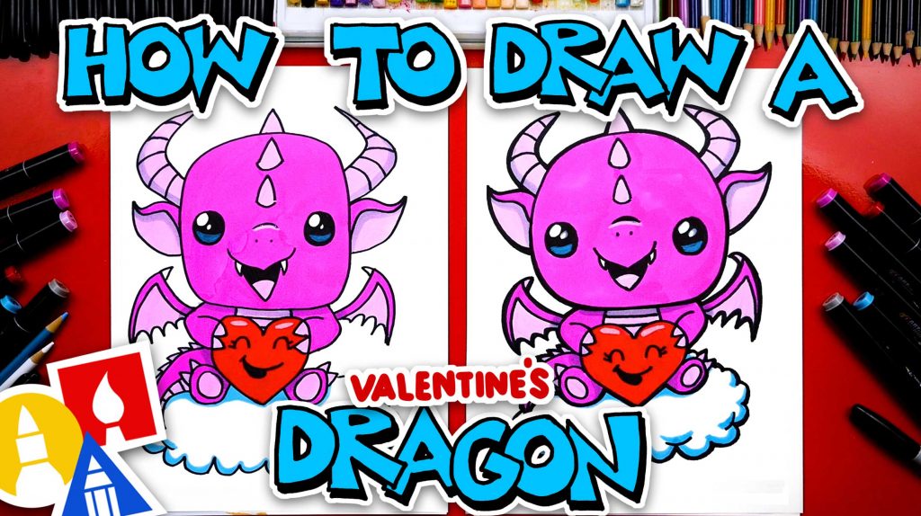 How To Draw A Valentine’s Day Dragon