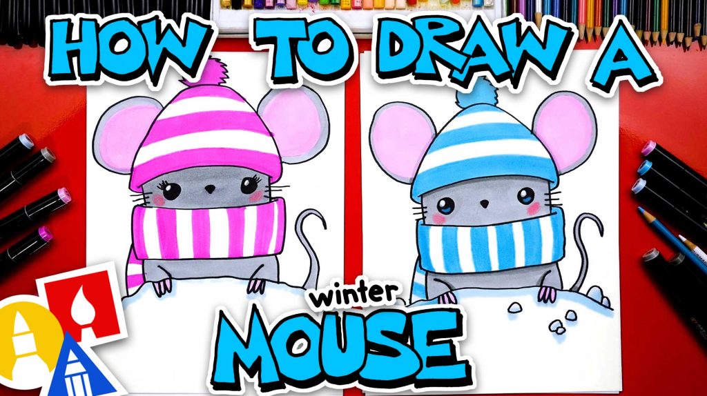 How To Draw A Cute Winter Mouse