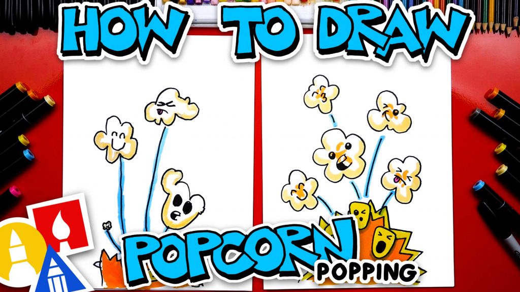 How To Draw Popcorn Popping
