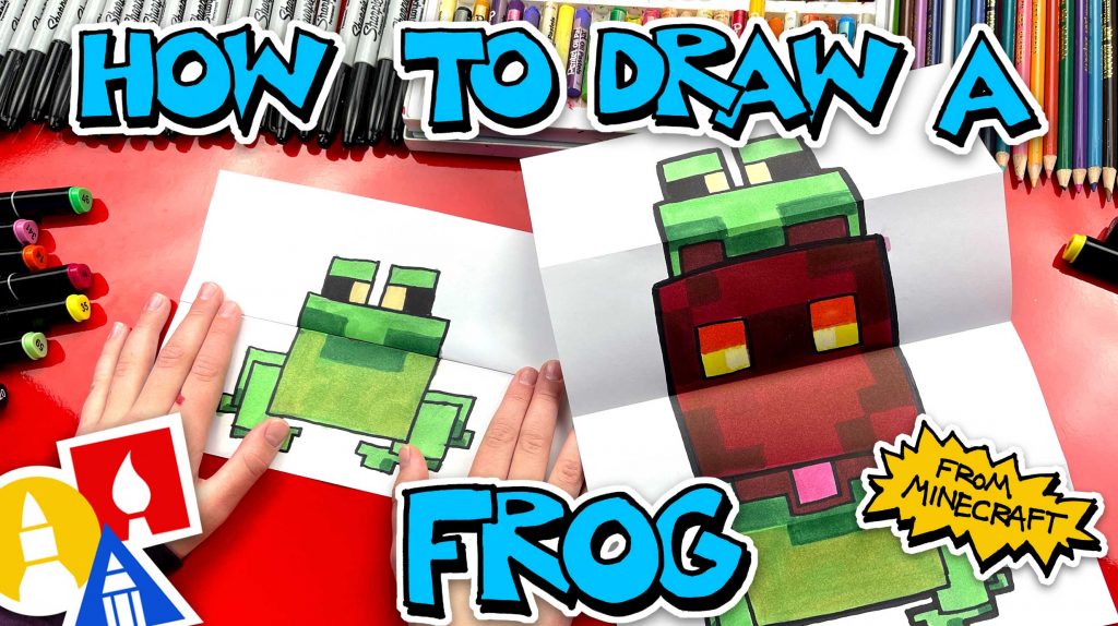 How To Draw A Minecraft Frog Eating A Magma Cube