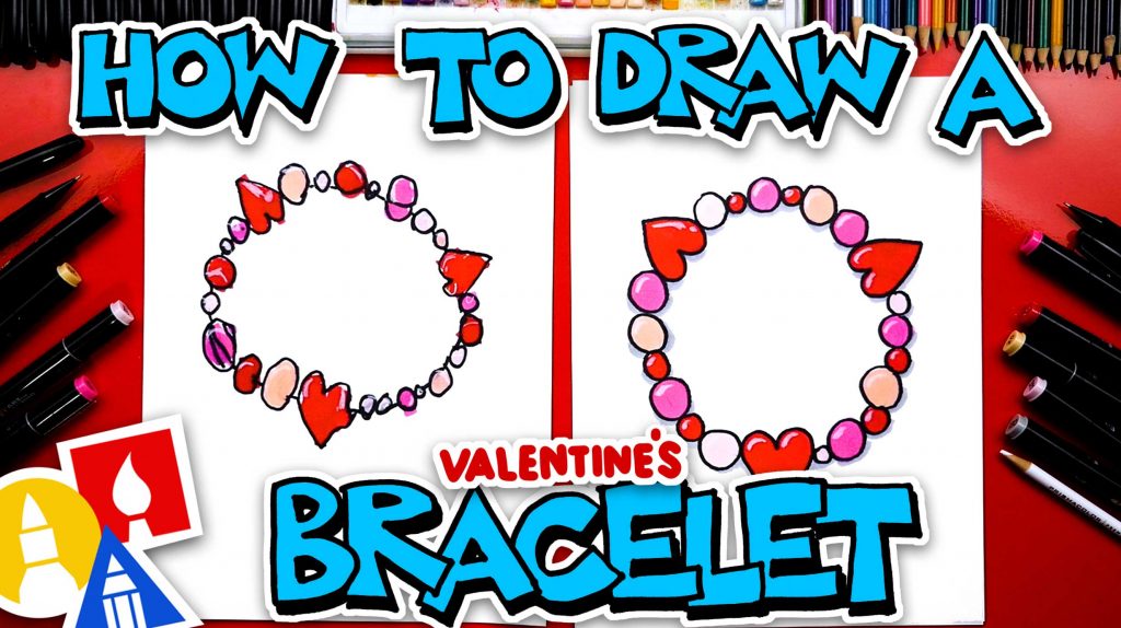 How To Draw A Valentine’s Day Bracelet Necklace Jewelry